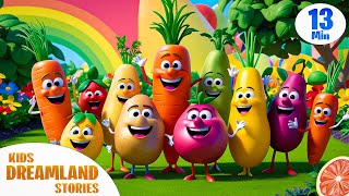 Ten Little Fruits amp Vegetables Poems  3D English Nursery Rhyme for Children  Fun Poem for Kids [upl. by Oren]