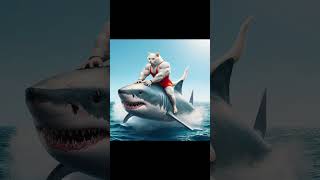 Daddy Fights Shark to Save a Kitten 🐈👊🐬 ai cat catlover story cute cutecat shorts [upl. by Stichter324]