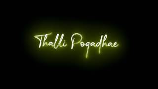 💞Thalli Pogathey Song Lyrics💞💞Achcham Yenbadhu Madamaiyada💞💞Tamil Love Black Screen Status💞 [upl. by Statis]