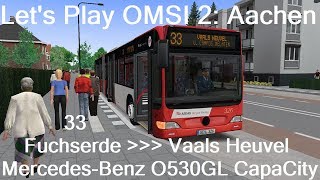 Lets Play OMSI 2 Aachen Route 33 Fuchserde to Vaals Heuvel MercedesBenz CapaCity facelift [upl. by Leslee487]