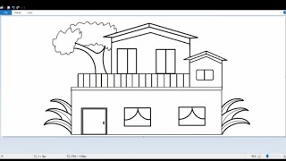 how to draw house in ms paint  3d computer drawing  laptop paint 3d drawing  house drawing [upl. by Masry]