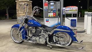 Cali Gangster Softail Deluxe Lowrider Harley Davidson Recent build Build [upl. by Jordain674]