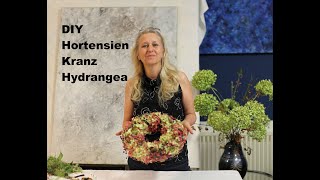 diezürcherin Hortensien Kranz Hydrangea dekoration floristik Lektion floraldesign diy deutsch [upl. by Oicam]