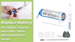 Philips Sonicare Electric Toothbrush Battery Replace for HX65 HX67 HX68 HX69 HX89 HX99 Series [upl. by Arne]