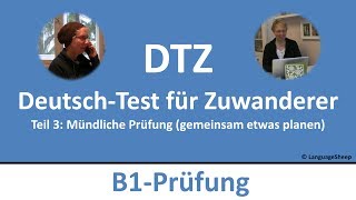 Deutsch lernen B1Prüfung DTZ  mündliche Prüfung  gemeinsam etwas planen [upl. by Drislane]