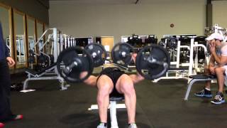 Double Barbell Press 135lb each hand on 7ft olympic bar [upl. by Anaib]