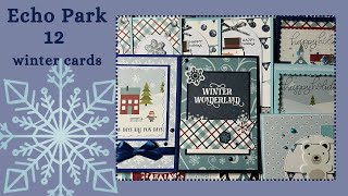 Echo Park 12 Cards  I love winter ⛇❄️ [upl. by Dalila]