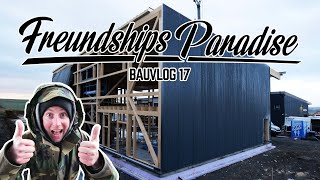 🤩Langsam wirds ne Halle Sandwichpaneele als DämmungWände für die Holzhalle montieren Bauvlog 17 [upl. by Anaile]