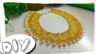 DIY GOLDEN SILIANKA made of beads Beadwork [upl. by Ayat]