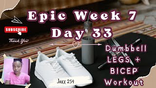 day 33 epic program Dumbbell LEGS  BICEP Workout by Caroline Girvan [upl. by Raff]