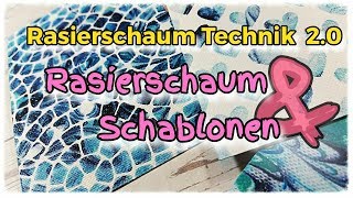 Rasierschaum Technik deutsch 20 mit Schablonen  Papier marmorieren [upl. by Solahcin644]