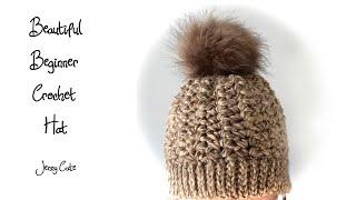 Beautiful Beginner Crochet HatCrown Decrease Rounds 1 amp 2 [upl. by Garrot]