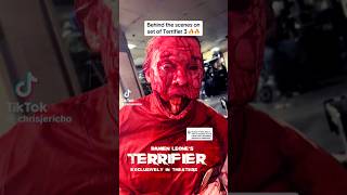 Terrifier 3 behind the scenes 🤡🩸 terrifier slasher horror arttheclown behindthescene blood [upl. by Esta]