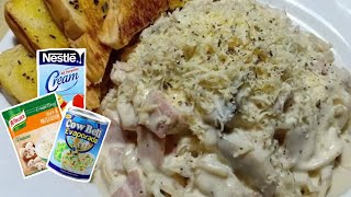 PINOYSTYLE CREAMY CARBONARA SECRET TO CREAMIEST CARBONARA [upl. by Atteiram]