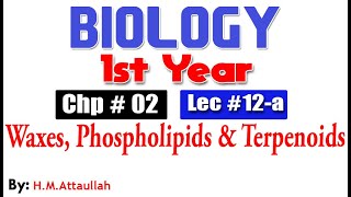 Waxes Phospholipids and terpenoids PartI  Chapter 2  1st year Biology  Lec  12a [upl. by Dhumma]