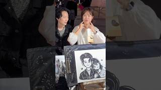 art artist paint draw portrait acrylicpainting picture tiktok caricature reaction couple [upl. by Eilrahs]