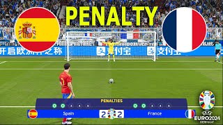 SPAIN vs FRANCE  Penalty Shootout  UEFA Euro 2024  Semi  Final  PES Gameplay [upl. by Adaurd]