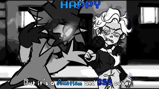 Friday Night Funkin  Happy But Its Austism And Senpai Cover FNF MODS [upl. by Anoirb]