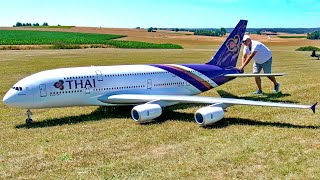 STUNNING amp GIGANTIC  102KG XXXL RC AIRBUS A380  SCALE MODEL TURBINE JET AIRLINER  FLIGHT DEMO [upl. by Nagoh77]