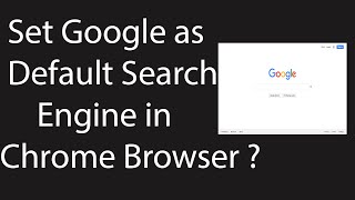 How to Set Googlecom as Default Search Engine in Google Chrome [upl. by Sonja612]