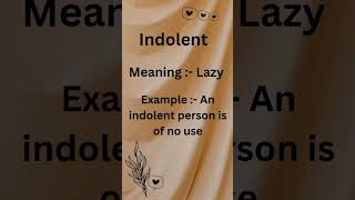 Indolent meaning vocabulary howtospeakenglisnineasyway [upl. by Eanej947]