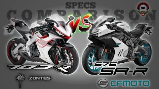 ZONTES 703RR vs CFMOTO 675SRR SPECS COMPARISON [upl. by Minnie]