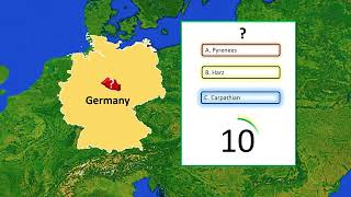 Mountains of Europe an Interactive Quiz Check Your Map Knowledge [upl. by Aynodal]