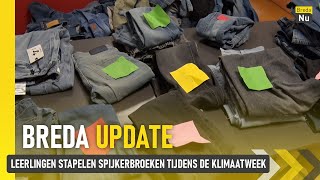 Leerlingen stapelen spijkerbroeken tijdens de klimaatweek  Breda Update [upl. by Hesoj837]