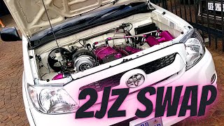 CRAZY 1000HP 2JZ SWAP TOYOTA HILUX BURNOUTS MUST WATCH [upl. by Ajani619]