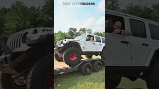 Loading a Jeep onto a Lamar Carhauler Trailer with Drive Over Fenders [upl. by Serena]