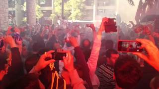 Llegada del Autobús al Bernabéu  2014  Semifinal Champions Real Madrid Bayern Munich  Bus arrival [upl. by Rosene]