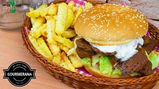 Selbstgemachter Döner Burger VEGAN  Gourmerana Stop Motion Rezepte [upl. by Par356]