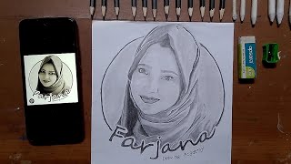 Farjana drawing sketch portrait art part 8  farjana face drawing  farjana drawing academy [upl. by Esille]