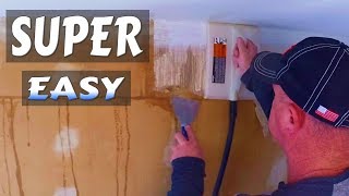 Remove Old Wallpaper from Drywall Super Easy With Steamer [upl. by Llenra6]