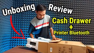 Unboxing amp Review Paket Cash Drawer 4 Slot  Printer Bluetooth [upl. by Talanian]