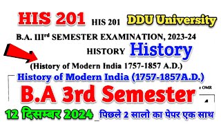 History of modern india 1757 to 1857 ba 3rd semester  ba 3rd semester history his 201 [upl. by Olmsted]