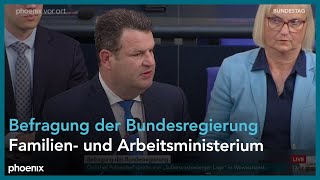 Befragung der Bundesregierung Arbeitsminister Hubertus Heil amp Familienministerin Lisa Paus  1505 [upl. by Ellehcil335]