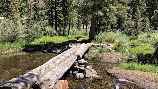 JMT 2024  Day 6 Part 3  Giant Log Bridge Creek Crossing Time [upl. by Assener]