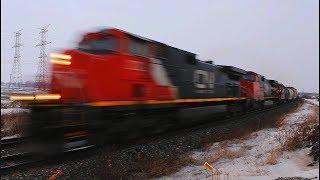 VERY FAST CN freight doing 68 MPH [upl. by Crosley]