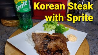 How to SEAR KOREAN STEAK with SPRITE [upl. by Ymmac]