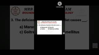 RRB pharmacist EXAM Preparation DI 2024 EXAM PREPARATION protein deficiency marasmus [upl. by Elohcin242]