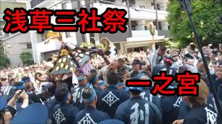 浅草三社祭① 丸金 高橋組 中村会 西浅三北 2023年浅草神社例大祭 一之宮 [upl. by Ihdin]