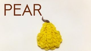 How to make a rainbow loom fruit  pear charm  loom bands tutorial  easy [upl. by Inez]