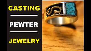 lost wax casting casting pewter jewelry pewter casting pewter molds for investment casting setup [upl. by Christyna]