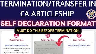 CA ARTICLESHIP TERMINATION SELF DECLARATION FORM FORMAT  FORM 109  MUST FOLLOW THIS [upl. by Anayik3]