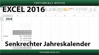 Senkrechter Jahreskalender Excel [upl. by Dunning]