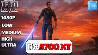 Star Wars Jedi Survivor RX 5700 XT  i3 12100f  1080p low mediumhighultra [upl. by Parris]