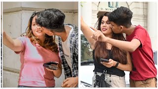 Lip Kissing Prank on Cute Girls  Part 2  Amazing Reaction  Viraj Tripathi [upl. by Atiuqan672]