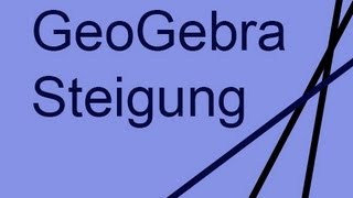 GeoGebra Steigung und Steigungsdreieck [upl. by Leighton]