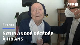 Soeur André la doyenne de lhumanité est décédée à 118 ans  AFP [upl. by Elburt]